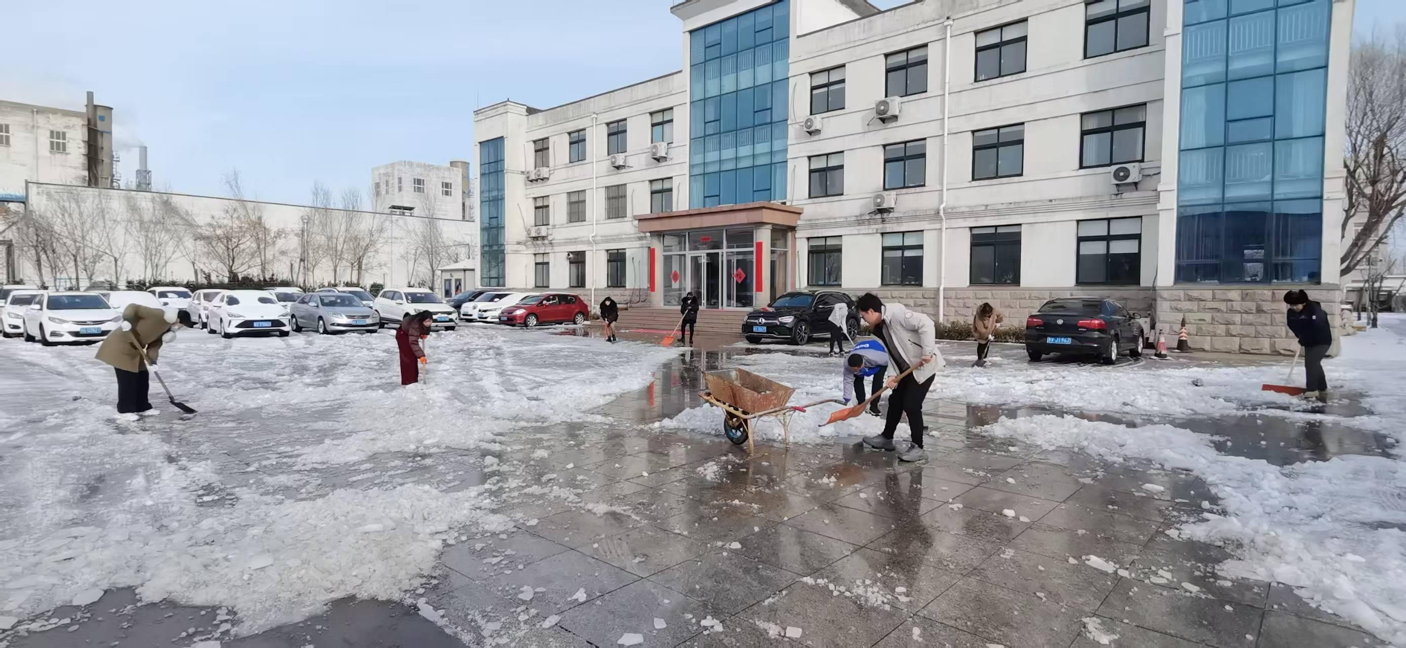 齐心破冰除雪，保障园区通行安全